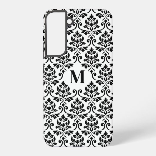 Feuille Damask Black Pattern (Custom) Samsung Galaxyケース (裏面)