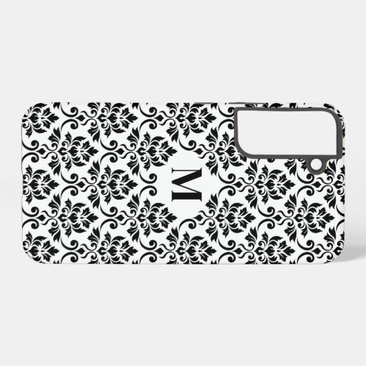 Feuille Damask Black Pattern (Custom) Samsung Galaxyケース (裏面横)