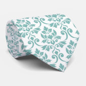 Feuille Damask Teal Pattern ネクタイ (ロール)