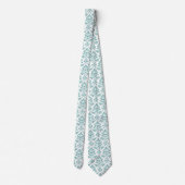 Feuille Damask Teal Pattern ネクタイ (裏面)