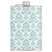Feuille Damask Teal Pattern フラスク (正面)