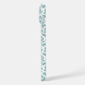 Feuille Damask Teal Pattern iPhoneケース (左側面)
