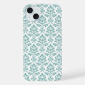 Feuille Damask Teal Pattern iPhoneケース (裏面)