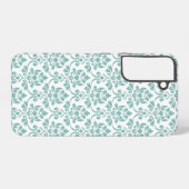Feuille Damask Teal Pattern Samsung Galaxyケース (裏面横)