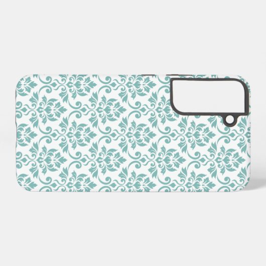 Feuille Damask Teal Pattern Samsung Galaxyケース (裏面横)