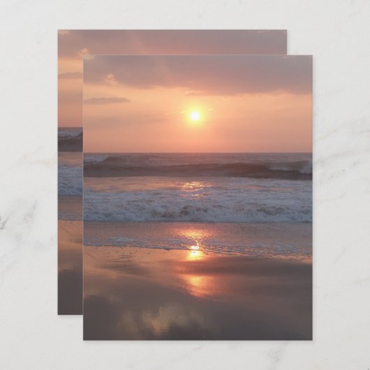 Feuille de papier Coucher de soleil rose  (正面/裏面)