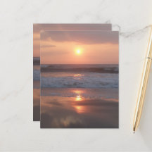 Feuille de papier Coucher de soleil rose 