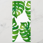 Feuille tropical d'aquarelle épousant le menu メニュー (裏面)