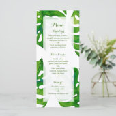 Feuille tropical d'aquarelle épousant le menu メニュー (スタンド正面)
