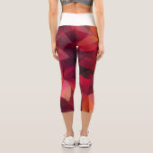 🍁 Feuilles d'automne vibrantes en rouge et orange カプリレギンス (裏面)