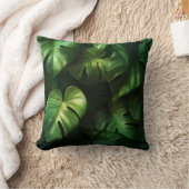 Feuilles de Monstera Tropicales - Design Vert Luxu クッション (ブランケット)