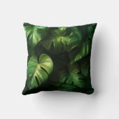 Feuilles de Monstera Tropicales - Design Vert Luxu クッション (裏面)
