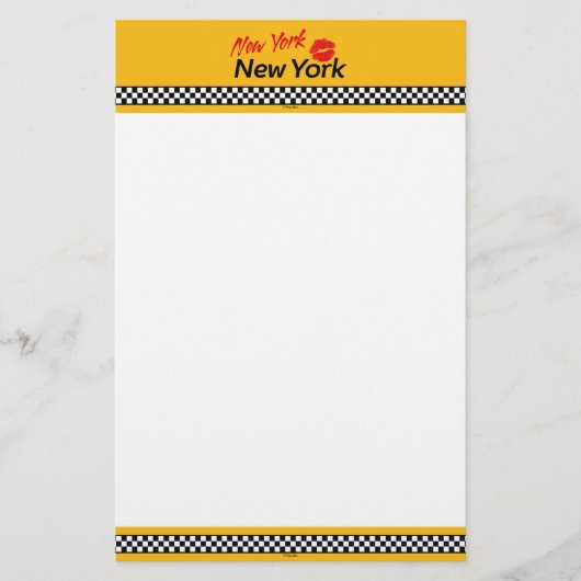 Feuilles en-tête Taxi NY & Red Kiss 便箋 (正面)