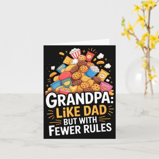 Fewer Rules Funny Grandpa  カード (黄色い花)