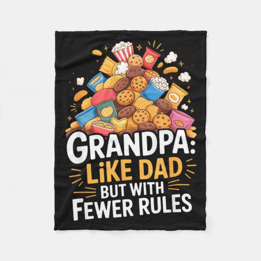 Fewer Rules Funny Grandpa  フリースブランケット (正面)