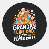Fewer Rules Funny Grandpa  ラウンドシール (正面)