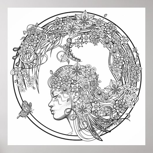 Fey Flower: Sonja A.S. LARGE DIY Coloring ポスター (正面)