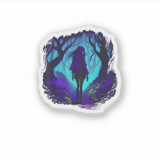 Fey Gothic Emo Goblincore Aesthetic  Forest Graphi シール (正面)