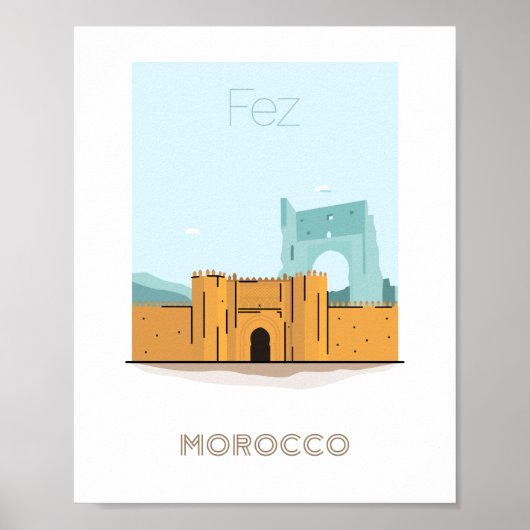 Fez city travel poster - morocco travel poster ポスター (正面)