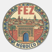 Fez Morocco Travel ラウンドシール (正面)