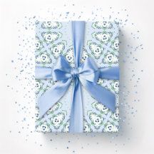 Fez Starburst Trellis in Slate and Green