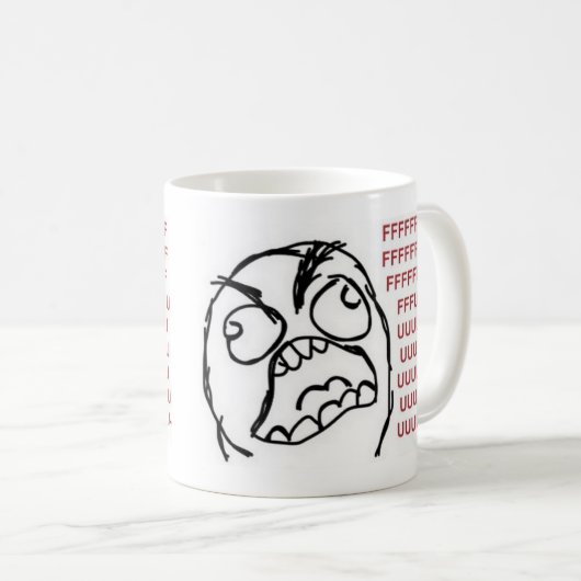 FFFFFFFUUUUUUUの激怒のマグ コーヒーマグカップ (正面右)