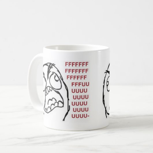 FFFFFFFUUUUUUUの激怒のマグ コーヒーマグカップ (正面左)