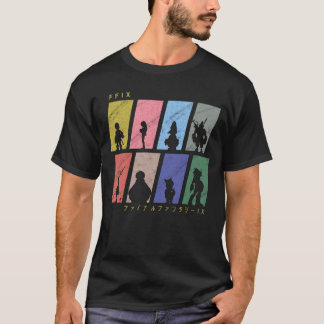 FFIXキャラクターのシルエット ファミリー Tシャツ