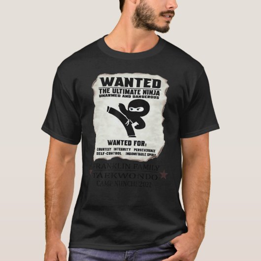 Fftkdキャンプヌンチ2022指名手配の究極の忍者 Tシャツ (正面)