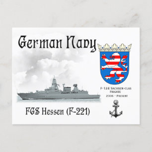 FGSヘッセン(F-221)ドイツ海軍フリゲート艦 ポストカード