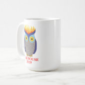 FHの青いフクロウのマグ コーヒーマグカップ (正面左)