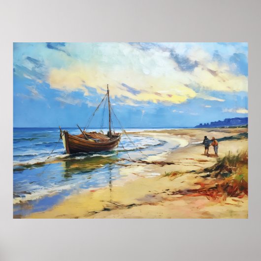 Fiとバルト海のビーチの漁師のシーン ポスター (正面)