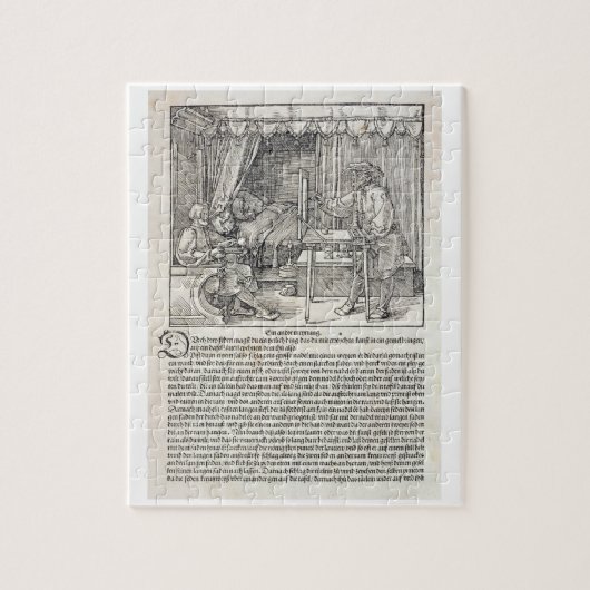 fiを絵を描くのにDurerの延伸機を使用している芸術家 ジグソーパズル (縦)