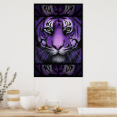 Fiala Purple Tiger Wild Cat Myka Jelina Art Poster ポスター (キッチン)