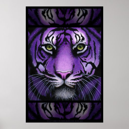 Fiala Purple Tiger Wild Cat Myka Jelina Art Poster ポスター (正面)
