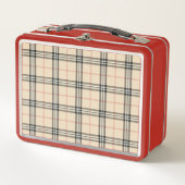 Fiambrera con estampado tartan メタルランチボックス (正面)