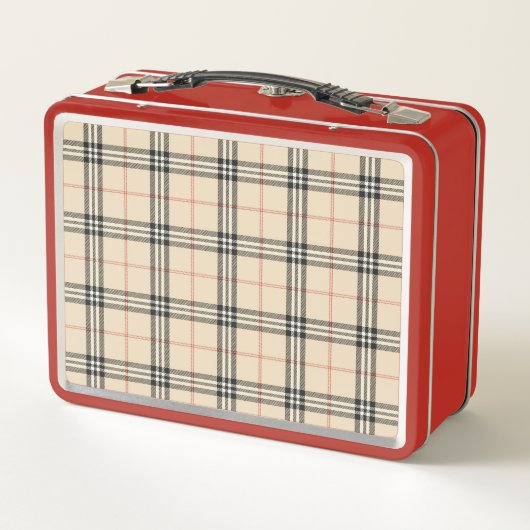 Fiambrera con estampado tartan メタルランチボックス (裏面)