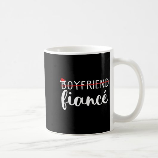 Fiance Fiancee Engaged Couples Matching Christmas コーヒーマグカップ (右)