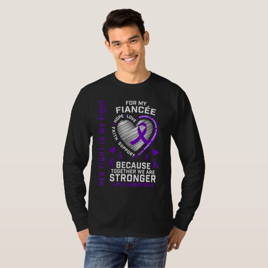 Fiance Her Fight Is My Fight Fiancee Lupus Awarene Tシャツ (正面フル)
