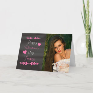 Fiance Valentine's Chalkboardフォトカード シーズンカード
