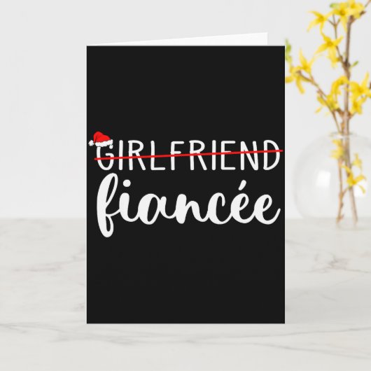 Fiancee Fiance Engaged Couples Matching Christmas  カード (黄色い花)