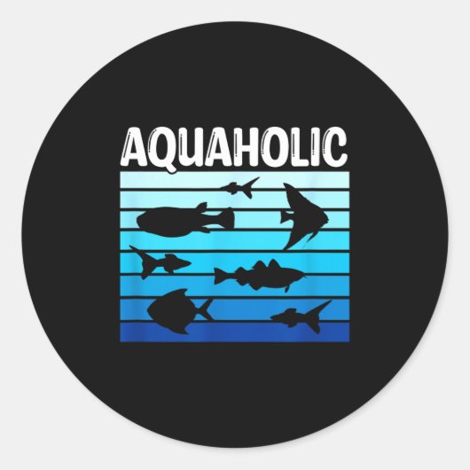 Fiank Funny Fishkeeper Quote Fish Keeper Aquarium  ラウンドシール (正面)