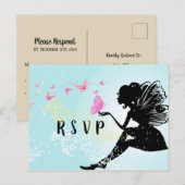 fiary women birthdayはがきRSVP インビテーションポストカード (正面/裏面)