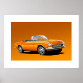 Fiat 124 Spider Illustration ポスター (正面)
