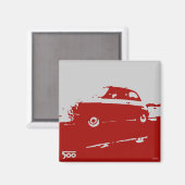 Fiat 500クラシックマグネット – 点灯（赤） マグネット (正面/裏面)
