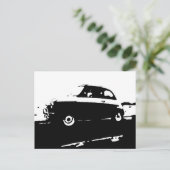 Fiat 500クラシック – 黒い画像はがき ポストカード (スタンド正面)