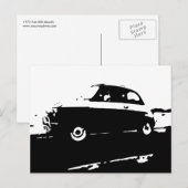 Fiat 500クラシック – 黒い画像はがき ポストカード (正面/裏面)
