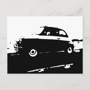 Fiat 500クラシック – 黒い画像はがき ポストカード