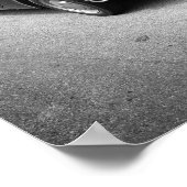 FIAT 500車(白黒) ポスター (角)