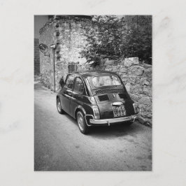 FIAT 500車(白黒) ポストカード